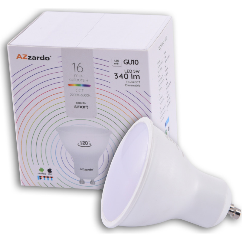 AZ3217 Azzardo LED SMART GU10 5W CCT DIMM RGB WH AZ3217 Azzardo LED SMART GU10 5W CCT DIMM RGB WH Фото
