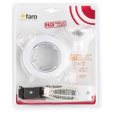  43216 Faro KIT LED WhiteMR16 3W warm light Фото