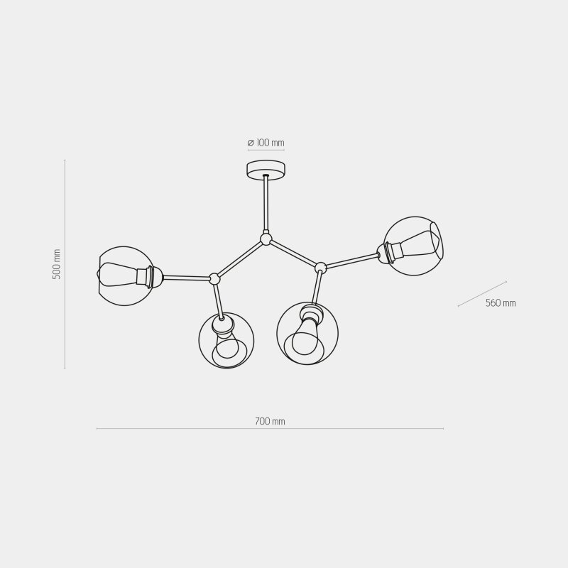 2730 TK-Lighting FAIRY 4 Чорний 2730 TK-Lighting FAIRY 4 Чорний Фото