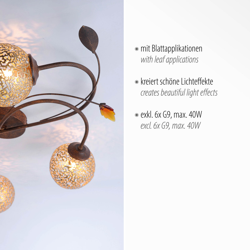 6398-48 Zumaline GRETA LAMPA SUFITOWA RDZA/ZŁOTY 6398-48 Zumaline GRETA LAMPA SUFITOWA RDZA/ZŁOTY Фото
